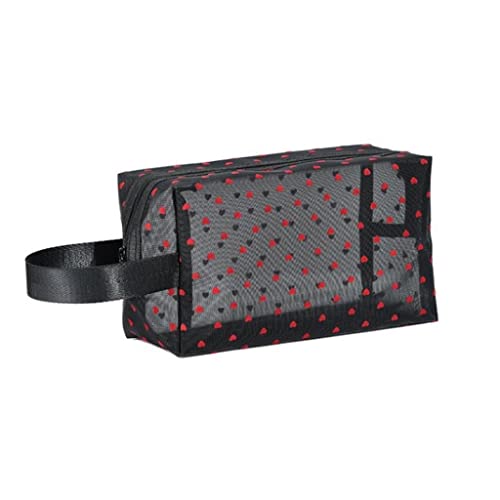 ZUOZUIYQ 1pc Mesh Make-up Tasche mit Handschlaufe Mesh Cosmetic Pouch Cosmetic Organizer Bag mit großem Fassungsvermögen für Outdoor-Reisen (Farbe: Rot) von ZUOZUIYQ