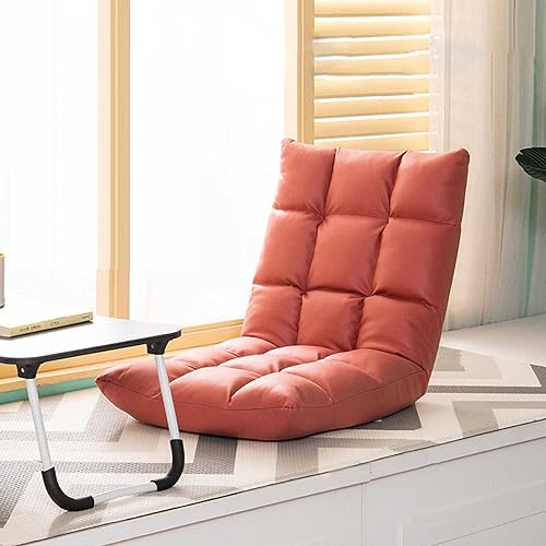 ZUOZUIYQ Bodenstuhl mit Rückenstütze, klappbarer Sofastuhl mit 5 verstellbaren Positionen, wasserdichtes Bodenkissen für Meditation für Zuhause und Büro (Pink) von ZUOZUIYQ