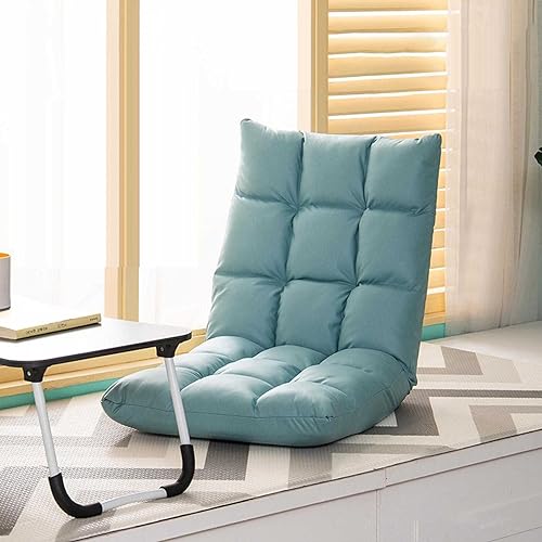 ZUOZUIYQ Bodenstuhl mit Rückenstütze, klappbarer Sofastuhl mit 5 verstellbaren Positionen, wasserdichtes Bodenkissen für Meditation für Zuhause und Büro (blau) von ZUOZUIYQ
