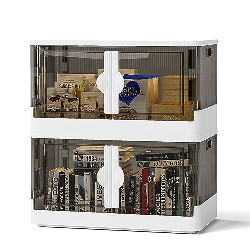 ZUOZUIYQ Collapsible Plastic Storage Bins with Lid, 19GAL/72L Stackable Closet Organizers and Storage, Large Transparent Storage Containers with Wheels for Home,Kitchen,Bathroom,White,2 Pack von ZUOZUIYQ