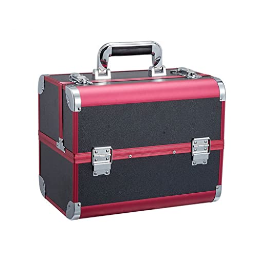 ZUOZUIYQ Damen Kosmetikkoffer Reisetasche Schönheitsnagelkoffer Kosmetik-Aufbewahrungsbox Stickwerkzeugkasten mit großem Fassungsvermögen (Farbe: A, Größe: 32 x 21 x 26 cm) von ZUOZUIYQ