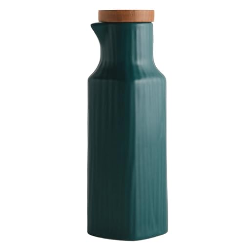 ZUOZUIYQ Keramik-Ölflaschen-Set mit Holzdeckel - Leuchtende Farben und Speiseölspender für den Heim- oder Hotelgebrauch von ZUOZUIYQ