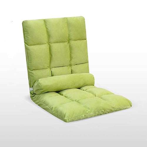 ZUOZUIYQ Klappbarer Bodenstuhl mit Rückenlehne, in 5 Winkeln verstellbar, bequemes Sofa, Lounge zum Spielen, Lesen, Meditieren (Grün A) von ZUOZUIYQ