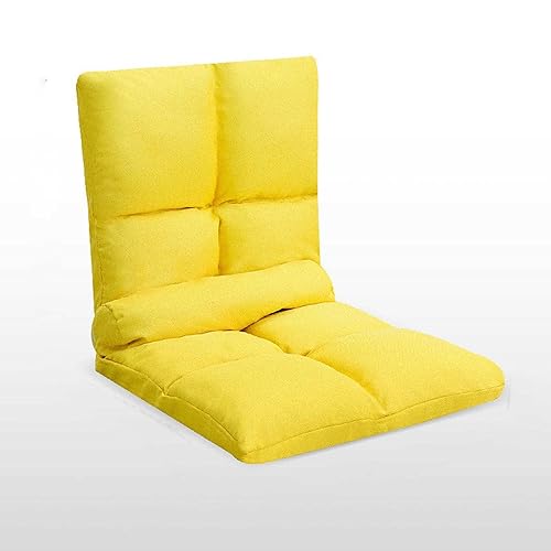 ZUOZUIYQ Klappbarer Bodenstuhl mit Rückenlehne, in 5 Winkeln verstellbar, bequemes Sofa zum Spielen, Lesen, Meditieren (Gelb B) von ZUOZUIYQ