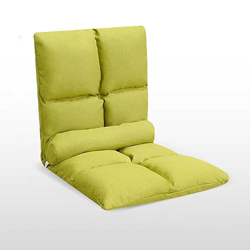 ZUOZUIYQ Klappbarer Bodenstuhl mit Rückenlehne, in 5 Winkeln verstellbar, bequemes Sofa zum Spielen, Lesen, Meditieren (Grün B) von ZUOZUIYQ