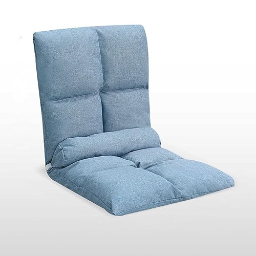 ZUOZUIYQ Klappbarer Bodenstuhl mit Rückenlehne, in 5 Winkeln verstellbar, bequemes Sofa zum Spielen, Lesen, Meditieren (Hellblau B) von ZUOZUIYQ