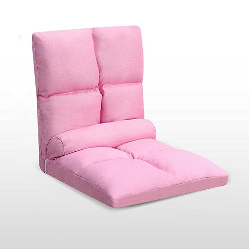 ZUOZUIYQ Klappbarer Bodenstuhl mit Rückenlehne, in 5 Winkeln verstellbar, bequemes Sofa zum Spielen, Lesen, Meditieren (Rosa B) von ZUOZUIYQ