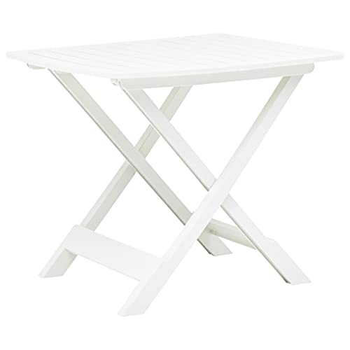 ZUOZUIYQ Klapptisch Outdoor-Tische Klappbarer Gartentisch Weiß 79x72x70 cm Kunststoff von ZUOZUIYQ