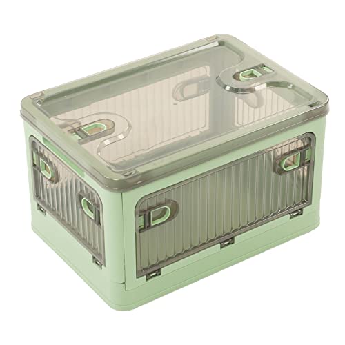 ZUOZUIYQ Kunststoff-Aufbewahrungsbehälter aus Stoff, transparent, superbelastbar, 5-seitige Türöffnung, stapelbare, Faltbare Aufbewahrungsbox mit Tragegriff für Schlafzimmer (grün) von ZUOZUIYQ