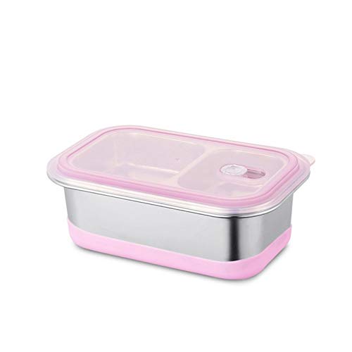 ZUOZUIYQ Lunchbox, Edelstahl-Brotdose mit Fächern, tragbare Bento-Box, Lebensmittelbehälter mit Geschirr, auslaufsicher, ungiftig (Farbe: Rot) von ZUOZUIYQ