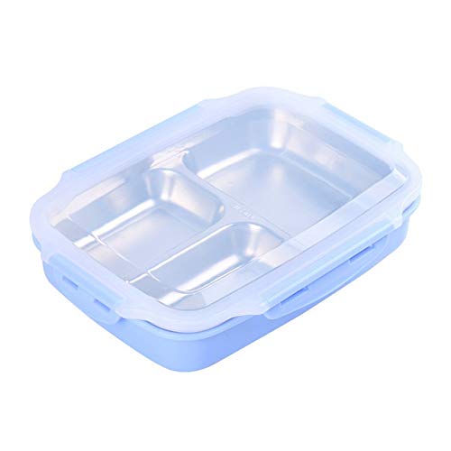 ZUOZUIYQ Lunchbox, Edelstahl-Lunchbox, tragbare Bento-Box, mikrowellengeeignete Lebensmittelbehälter mit Fächern, Lunchbox für die Picknick-Schule (Farbe: Blau) von ZUOZUIYQ
