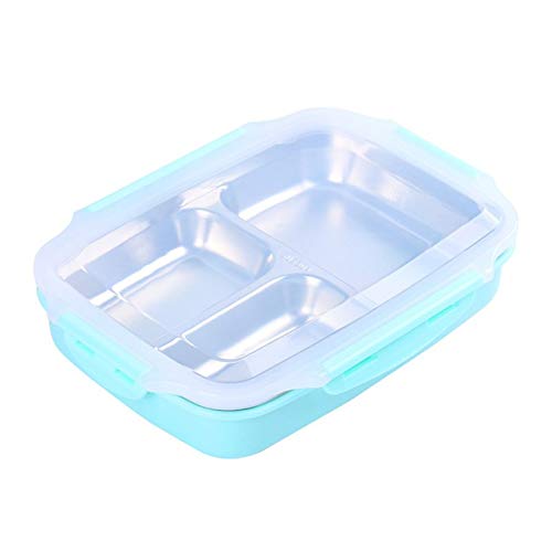 ZUOZUIYQ Lunchbox, Edelstahl-Lunchbox, tragbare Bento-Box, mikrowellengeeignete Lebensmittelbehälter mit Fächern, Lunchbox für die Picknick-Schule (Farbe: Grün) von ZUOZUIYQ