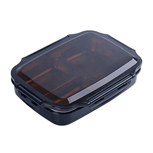 ZUOZUIYQ Lunchbox, Edelstahl-Lunchbox, tragbare Bento-Box, mikrowellengeeignete Lebensmittelbehälter mit Fächern, Lunchbox für die Picknick-Schule (Farbe: Schwarz) von ZUOZUIYQ