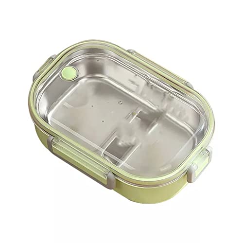 ZUOZUIYQ Lunchbox, Mikrowellen-Brotdose mit Fächern, Geschirr, tragbarer Lebensmittelaufbewahrungsbehälter, Picknick-Bento-Box aus Edelstahl (Farbe: Grün) von ZUOZUIYQ