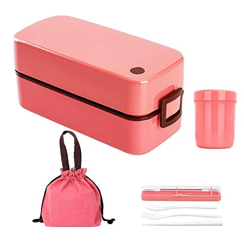 ZUOZUIYQ Lunchbox Bento-Box – Lunchbox, 100% auslaufsicher, Lebensmittelbehälter mit Mehreren Fächern, enthält eine Suppenschüssel, auslaufsichere Bento-Box, 2 Etagen, Bento-Lunchbox, Lunchboxen mit von ZUOZUIYQ