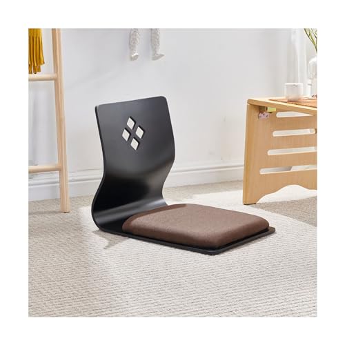 ZUOZUIYQ Tragbarer Holzbodenstuhl, japanischer beinloser Stuhl mit Rückenstütze, Erkerfenster-Stuhl mit fauler Rückenlehne, Meditations-Bodensitzgelegenheit für das Wohnzimmer (Farbe: E) (E von ZUOZUIYQ