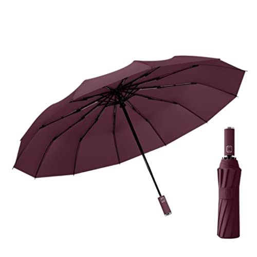 ZUOZUIYQ Winddichter Regenschirm, 12-Knochen-Regenschirm, automatischer schwarzer Kleber, Faltbarer Sonnenschirm, sonniger Regen, Sonnenschutz, Sonnenschutz, Reiseschirm für Männer und Frauen (blau: von ZUOZUIYQ