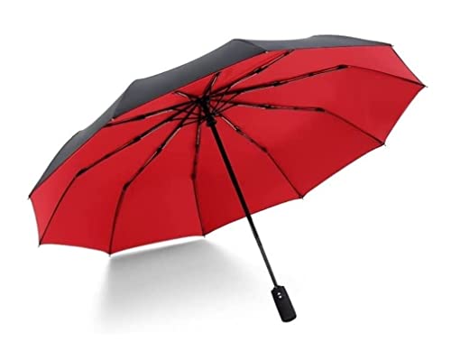 ZUOZUIYQ Winddichter Regenschirm, Schwarz, automatischer Griff, doppellagiger Regenschirm, 10 K, winddichter Sonnenschutz, für Männer und Frauen, tragbar, 7 Farben, Regenschirm, Reiseschirm für von ZUOZUIYQ