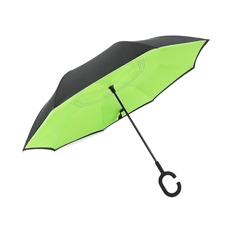 ZUOZUIYQ Winddichter Regenschirm, Starke Regenschirme, C-Griff, Winddicht, umgekehrter Faltschirm, Mann und Frau, Sonne, Regen, Auto, umgekehrte Regenschirme, Anti-UV, selbststehender von ZUOZUIYQ