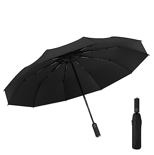 ZUOZUIYQ Winddichter Regenschirm, Starke Regenschirme, Faltbare Regenschirme, zehn Knochen, dreifach gefalteter Regenschirm, automatischer Regenschirm, Business-Vinyl-Sonnenschirm, Reise-Regenschirm, von ZUOZUIYQ
