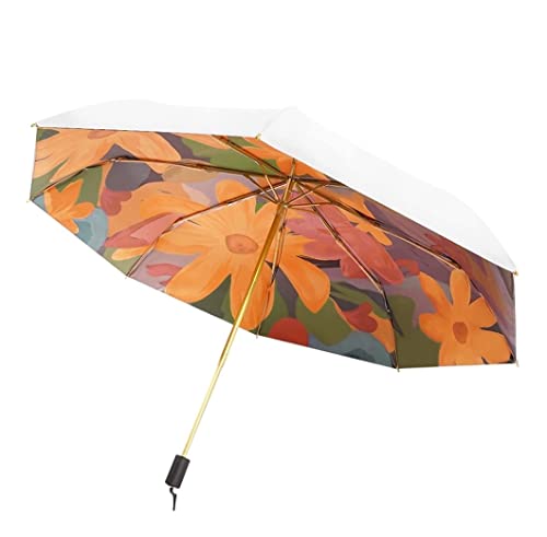 ZUOZUIYQ Winddichter Regenschirm, Starke Regenschirme, Faltbarer Regenschirm, Sonnenschirm, dreifach Faltbarer manueller Regenschirm, weiblicher Faltbarer Sonnenschirm, Sonnenschutzschirm, von ZUOZUIYQ