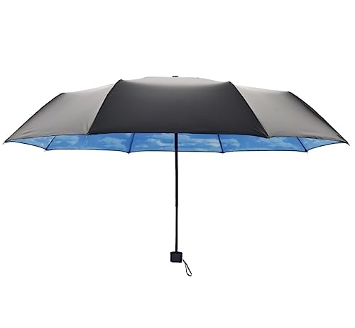 ZUOZUIYQ Winddichter Regenschirm, Starke Regenschirme, Himmelsschirm, Blauer Himmel, weiße Wolke, sonniger Regenschirm, Faltbarer Sonnenschirm, Super-Sonnenschutzschirme für Regen von ZUOZUIYQ