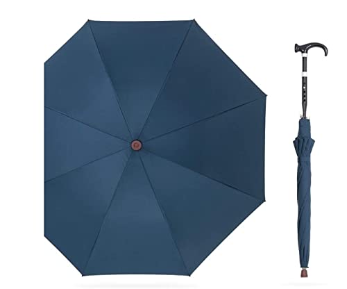 ZUOZUIYQ Winddichter Regenschirm, starker Regenschirm, Golfschirm, Leichter Stockschirm, höhenverstellbarer Gehstockschirm für Senioren oder alle, die eine helfende Hand brauchen, Regenschirme für von ZUOZUIYQ