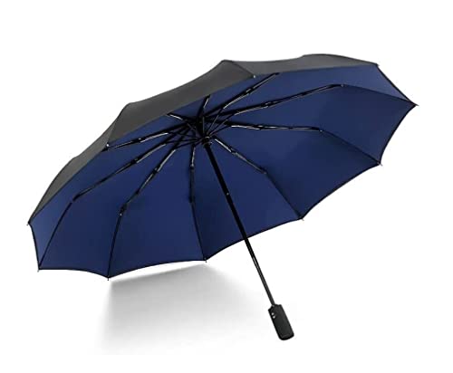 ZUOZUIYQ Winddichter Regenschirm, starker Regenschirm, Schwarz, automatischer Griff, doppellagiger Regenschirm, 10 K, winddichter Sonnenschutz, für Männer und Frauen, tragbar, 7 Farben, Regenschirm von ZUOZUIYQ