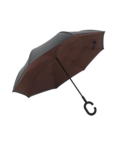 ZUOZUIYQ Winddichter Regenschirm mit C-Griff, Winddicht, umgekehrt, faltbar, für Herren und Damen, Sonne, Regen, Auto, umgedrehte Regenschirme, Anti-UV-Selbstständer, parapluie, Reise-Regenschirm für von ZUOZUIYQ