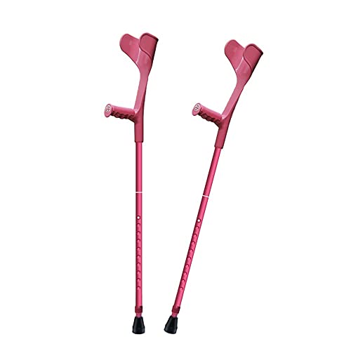1 Paar 2-Einheiten-Krücken für Erwachsene, medizinische Unterarmkrücken, klappbare Gehstöcke, verstellbare Krücken, für Erwachsene und Kinder mit einer Körpergröße von 140–190 cm (Rosa) (Rosa) Warm as von ZURBAQD