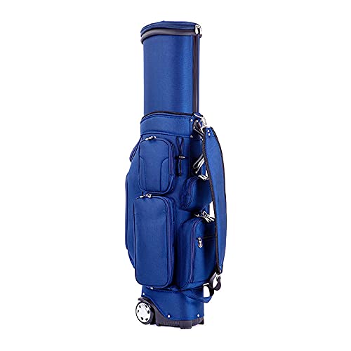 Golf-Standbag mit 6 Trennwänden – einfach zu transportieren und langlebig, Chassis mit feststellbaren Rädern, neueste Golf-Standbag mit integriertem Handgriff (blau) Warm as Ever von ZURBAQD
