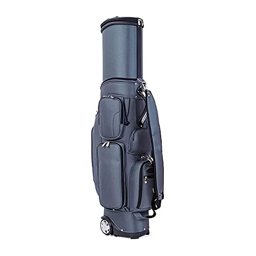 Golf-Standbag mit 6 Trennwänden – einfach zu transportieren und langlebig, Chassis mit feststellbaren Rädern, neueste Golf-Standbag mit integriertem Handgriff (grau) Warm as Ever von ZURBAQD