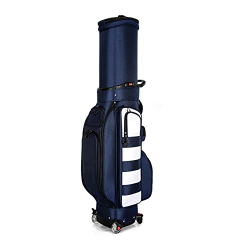 Golftasche für Männer und Frauen, 5-Wege-Trennwand, Multifunktions-Golftasche mit 4 Rädern, praktisch und zugänglich (Dunkelblau) Warm as Ever von ZURBAQD