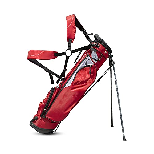 Leicht zu tragende Golf-Standtasche, leichte, organisierte Golftasche mit wasserdichtem, verschleißfestem, strapazierfähigem Stoff, einfach zu tragende, platzsparende Golftasche (rot) Warm as Ever von ZURBAQD