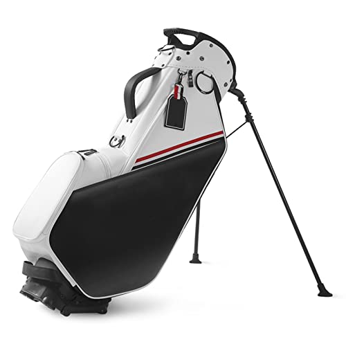 Tragbare Golf-Standtasche, wasserdichte PU-Leder-Golftasche für Männer und Frauen, Reise-Golfschlägertaschen, Leichter Golfschläger-Organizer (A) Warm as Ever von ZURBAQD
