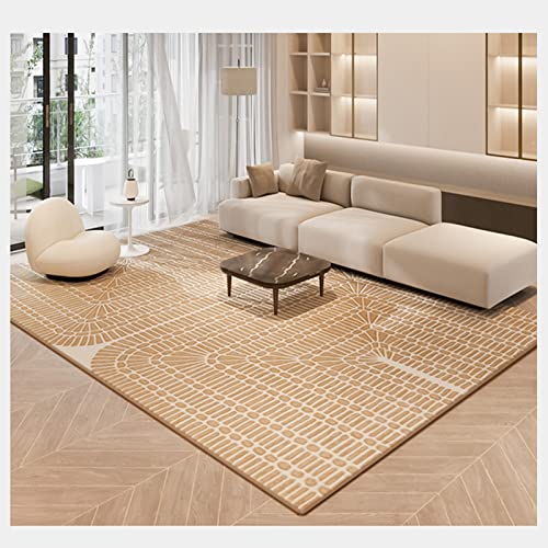 ZURBAQD Teppich, Wohnzimmer-Flur-Schlafzimmer-Teppich, modernes abstraktes Muster, weicher, leicht zu reinigender Teppich, dreidimensionales beigefarbenes Zuhause (1,6 m x 2,3 m) Warm as Ever von ZURBAQD