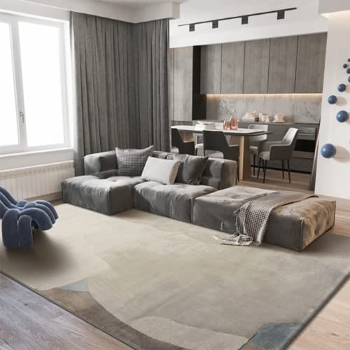 ZURBAQD Teppiche, weiche Schlafzimmerteppiche, Wohnzimmerteppich, rutschfeste, zottelige Fußmatten, große Teppiche für Kinderzimmer, Grau (1,6 m × 2,3 m) Warm as Ever von ZURBAQD
