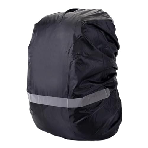 ZWCSHUU 2Pcs 10-70L Rucksack Regen Abdeckung Outdoor Reise Wandern Klettern Tasche Faltbare Mit Reflektierende Streifen Regenschutz Rucksack Regenhülle(Black M30-40L) von ZWCSHUU