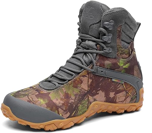 ZWESKUX Unisex Outdoor Tall Camouflage Wanderstiefel Taktische Stiefel wasserdichte Trekkingschuhe,42,Grey von ZWESKUX