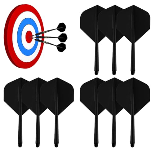 ZWXSTAR 9 Stück Dart Schäfte, Dart Schäfte und Dart Flights aus einem,2BA Darts Zubehör für Dart Barrels mit Gewindedurchmesser von ZWXSTAR