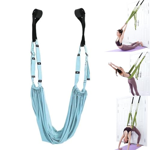 ZXCVB Aerial Yoga Rope for Back Pain, Yoga Inversion Swings, Hammock Swing Stretching Strap Anti-Gravity Inversion Yoga Hammock Belts Yoga Stretch Rope (Blue) von ZXCVB