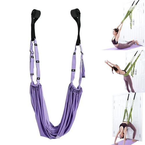ZXCVB Aerial Yoga Rope for Back Pain, Yoga Inversion Swings, Hammock Swing Stretching Strap Anti-Gravity Inversion Yoga Hammock Belts Yoga Stretch Rope (Purple) von ZXCVB