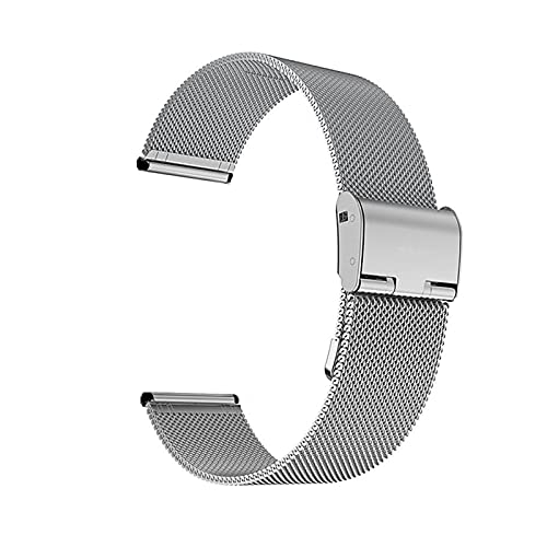 ZXF Uhrenarmbänder, 0.4 Line 304 Stahl Fine Mesh Gürtel Hängende Schnalle Edelstahl Watchbanduhr Zubehör Uhrband 8mm-24mm Doppelzahl Armband (Color : Silver, Size : 8mm) von ZXF