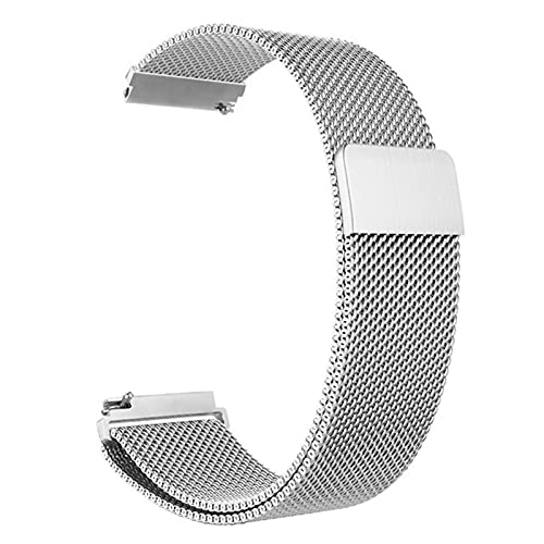 ZXF Uhrenarmbänder, Allgemeine Schnellspanner Watch Strap Magnetische Verschluss Edelstahl Uhrenarmband Ersatzgurt 14mm 16mm 18mm 20mm 22mm 24mm 23mm Armband (Color : Silver, Size : 22mm) von ZXF