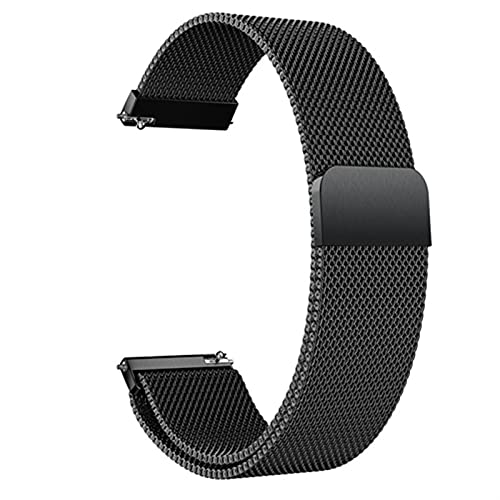 ZXF Uhrenarmbänder, Mesh Gewebte Edelstahl Uhrenarmband Mesh Loop Ersatzband Schnellspanner Watch Strap Magnetische Verschluss Armband (Color : Schwarz, Size : 23mm) von ZXF