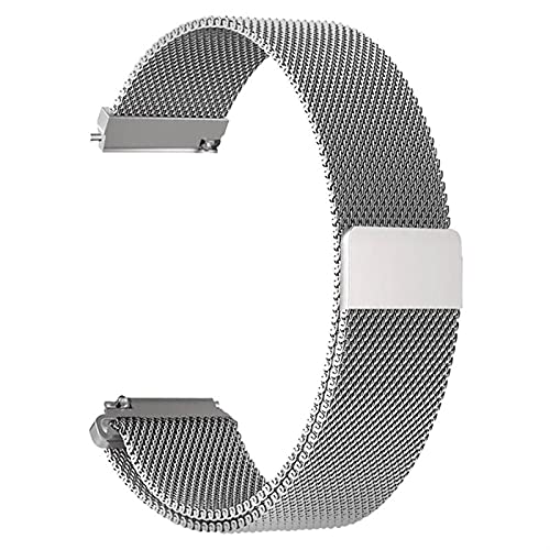 ZXF Uhrenarmbänder, Mesh Gewebte Edelstahl Uhrenarmband Mesh Loop Ersatzband Schnellspanner Watch Strap Magnetische Verschluss Armband (Color : Silver, Size : 14mm) von ZXF