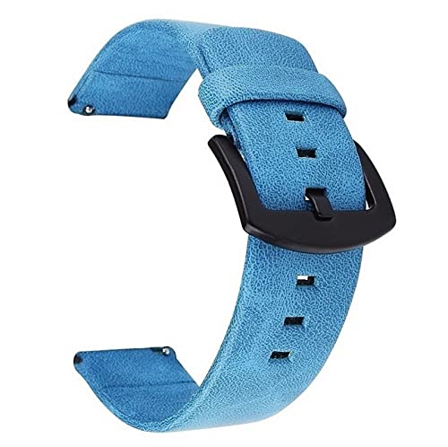 ZXF Uhrenarmbänder Leder, 1 STÜCK Leder Uhrenarmbanduhrarmband Schwarze Schnalle 18mm 20mm 22mm 24mm elegant und stilvoll (Band Color : Blau, Band Width : 24mm) von ZXF