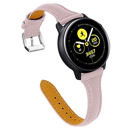 ZXF Uhrenarmbänder Leder, 40mm 44mm 20mm Slim Leder Armband Strap Leder Uhrenarmband Stilvolle Watch Ersatzgurt elegant und stilvoll (Band Color : Pink, Band Width : 20mm) von ZXF