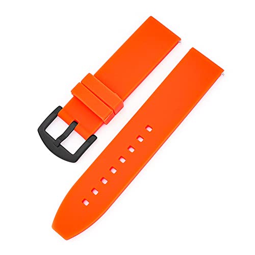 ZXF Uhrenarmband, 16mm 18mm 20mm 22mm 24mm 26mm 28mm Silikon Watch Strap Sport Quick Release Handgelenk Band Armband Silikon Gummi Uhrenarmband (Band Color : Orange B, Band Width : 28mm) von ZXF