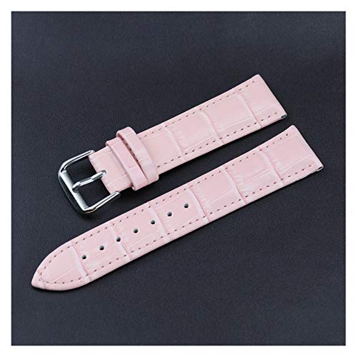 ZXF Uhrenarmband 10mm 12mm 14mm 16mm 18mm 20mm 22mm 24mm Leder Armband Männer Frauen Sport Watch Strap Band Armband (Band Color : Pink, Band Width : 10mm) von ZXF